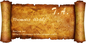 Thomasz Aldó névjegykártya